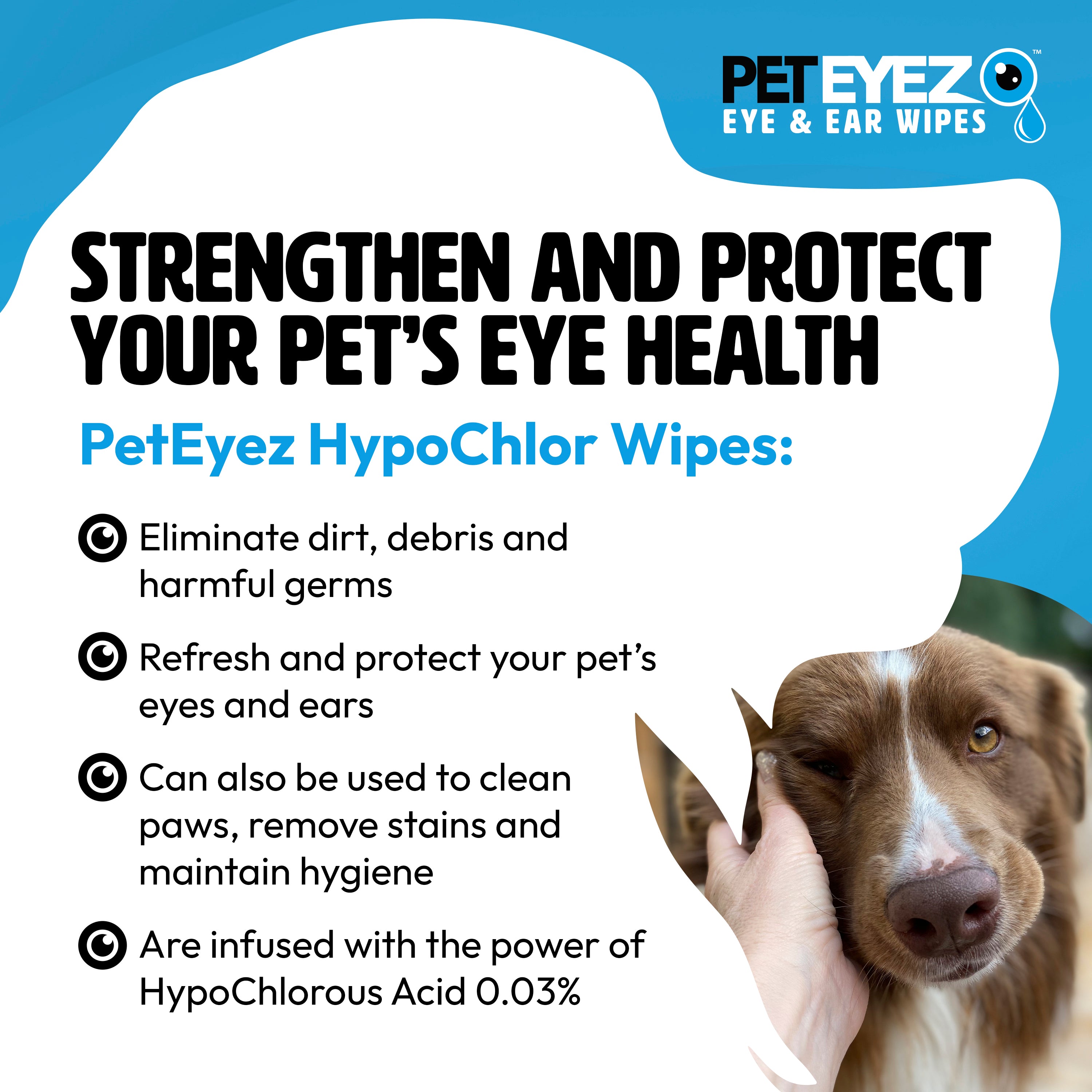 Pet Eyez™ Eye and Ear Wipes w/ HypoChlor + Whitefish Treats for Dogs