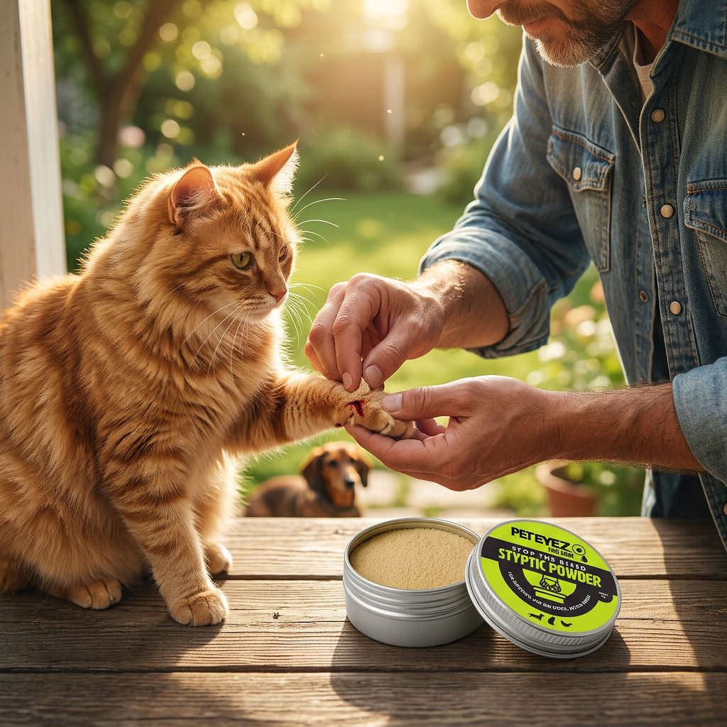 PetEyez STYPTIC Powder for Dogs, Cats & Birds | Helps Stop Nail Bleeding, Minor Cuts & Scrapes