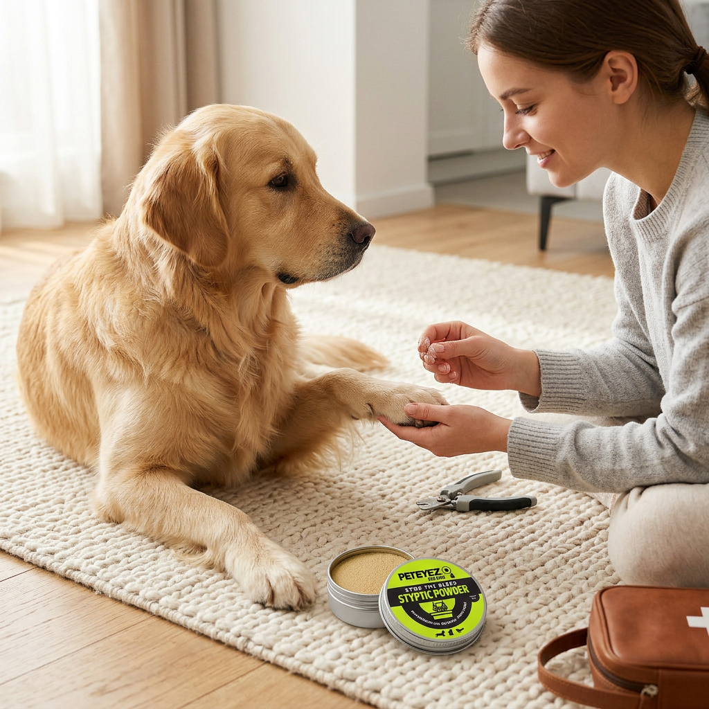 PetEyez STYPTIC Powder for Dogs, Cats & Birds | Helps Stop Nail Bleeding, Minor Cuts & Scrapes