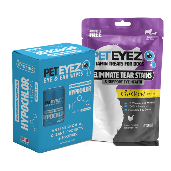 Pet Eyez™ Eye and Ear Wipes w/ HypoChlor + Chicken Treats for Dogs