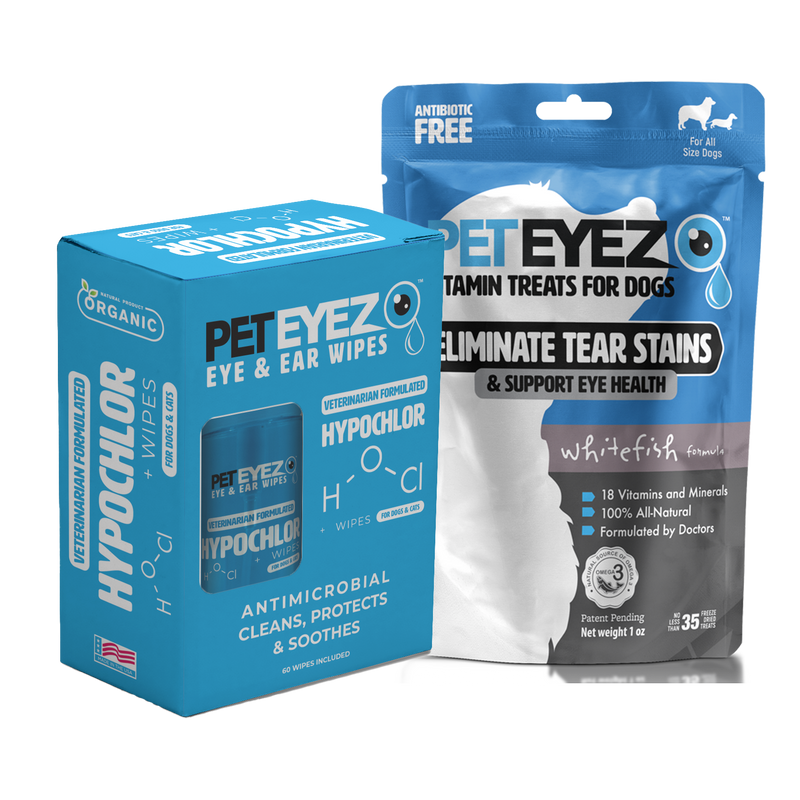 Pet Eyez™ Eye and Ear Wipes w/ HypoChlor + Whitefish Treats for Dogs